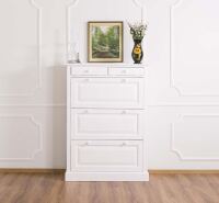 Landhaus Schuhschrank mit Kippfächern weiß