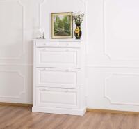 Landhaus Schuhschrank mit Kippfächern weiß