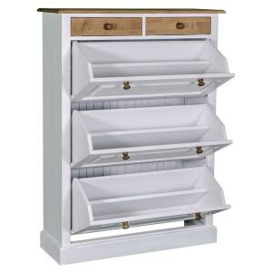 Weißer Landhausstil Schuhschrank mit...