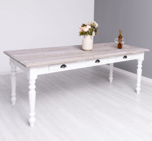 Weißer Esstisch französischer Landhausstil - 210 cm