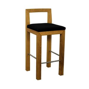 Gepolsterter Barhocker mit Lehne Eiche