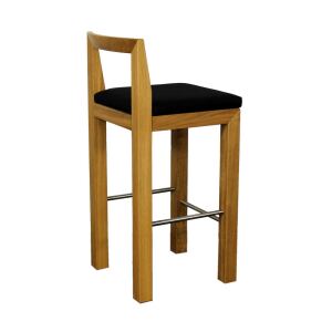 Gepolsterter Barhocker mit Lehne Eiche