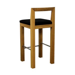 Gepolsterter Barhocker mit Lehne Eiche