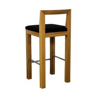 Gepolsterter Barhocker mit Lehne Eiche