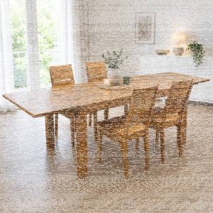 Sitzgruppe LINO Kernbuche, mit Ansteckplatten, 4...