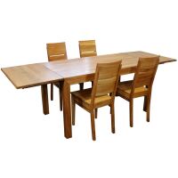 Sitzgruppe LINO Kernbuche, mit Ansteckplatten, 4 StÃ¼hle - 140x80 cm