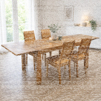 Sitzgruppe LINO Kernbuche, mit Ansteckplatten, 4 Stühle - 140x80 cm