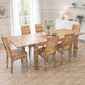 Sitzgruppe LINO Kernbuche, mit Ansteckplatten, 6...