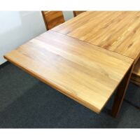 Sitzgruppe LINO Kernbuche, mit Ansteckplatten, 6 StÃ¼hle - 140x80 cm