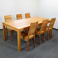 Essgruppe LINO Kernbuche mit 6 StÃ¼hlen - 200x100 cm