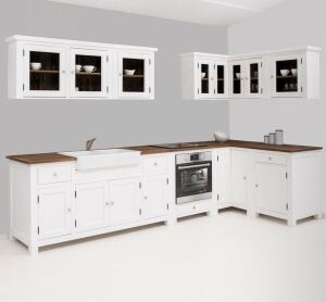 Weiße Küche im Landhausstil Massivholz