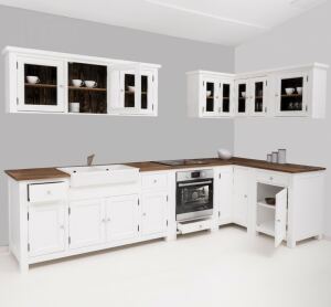 Weiße Küche im Landhausstil Massivholz