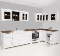 Weiße Küche im Landhausstil Massivholz
