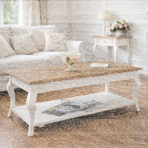 Couchtisch französischer Landhausstil, weiß-braun