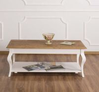 Couchtisch franzÃ¶sischer Landhausstil, weiÃŸ-braun