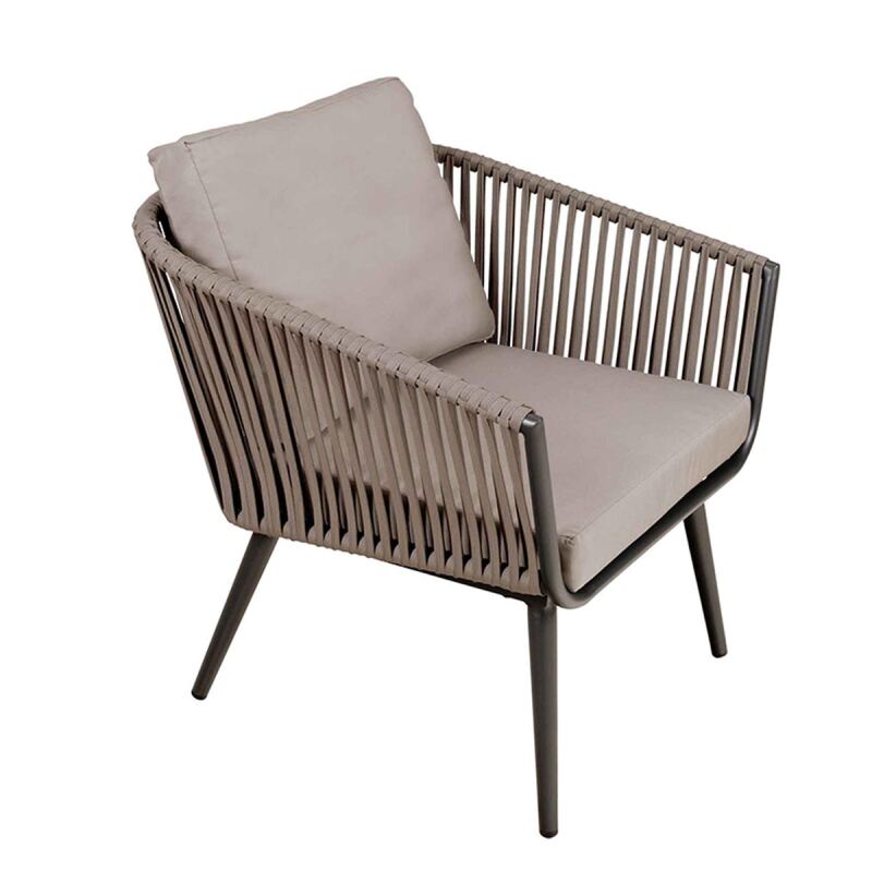 Lounge Sessel Outdoor Braun/Taupe