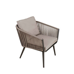 Lounge Sessel Outdoor Braun/Taupe