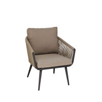 Lounge Sessel Outdoor Braun/Taupe
