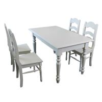 Landhausstil Essgruppe weiß 140 cm