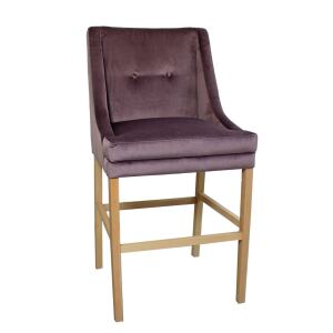 Gepolsterter Barhocker mit Lehne Vintage Flieder
