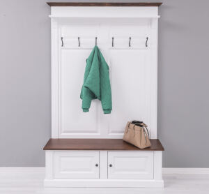 Massivholz Landhaus Garderobe weiß-mahagoni