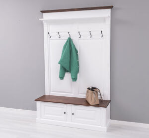Massivholz Landhaus Garderobe weiß-mahagoni