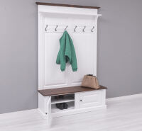 Massivholz Landhaus Garderobe weiß-mahagoni