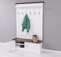 Massivholz Landhaus Garderobe weiß-mahagoni