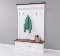 Massivholz Landhaus Garderobe weiß-mahagoni