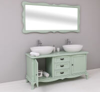 Holzrahmen-Spiegel Vintage-Style, mint-pastellgrün