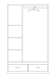 Landhaus Kleiderschrank mit Schubladen weiß