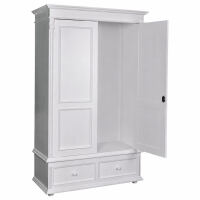 Landhaus Kleiderschrank mit Schubladen weiß