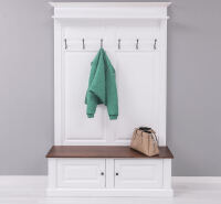 Große Landhaustil Garderobe weiß-mahagoni