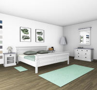 Landhaus Schlafzimmer-Set Salzburg weiß-tiefgebürstet