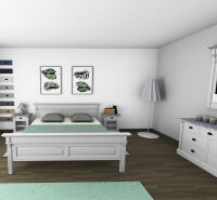 Landhaus Schlafzimmer-Set Salzburg weiß-tiefgebürstet