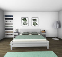 Massivholz Schlafzimmer-Set weiß-tiefgebürstet
