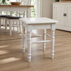 Kleiner Landhausstil Holzhocker altweiß