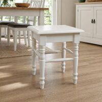 Kleiner Landhausstil Holzhocker altweiß