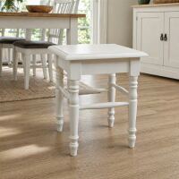 Kleiner Landhausstil Holzhocker altweiß