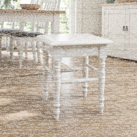 Kleiner Landhausstil Holzhocker altweiß