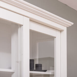 Schmaler Schiebetürenschrank Landhausstil, Massivholz/MDF