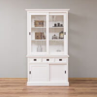 Schmaler Schiebetürenschrank Landhausstil, Massivholz/MDF