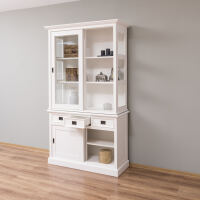 Schmaler Schiebetürenschrank Landhausstil, Massivholz/MDF