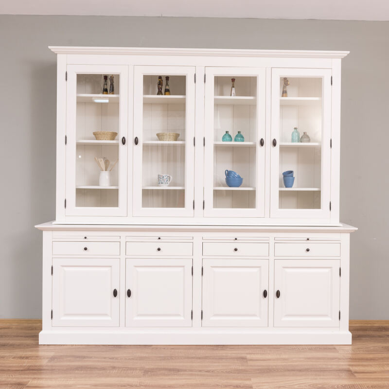Großer Landhaus-Buffetschrank altweiß, mit MDF
