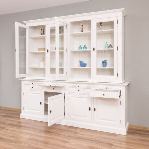 Großer Landhaus-Buffetschrank altweiß, mit MDF