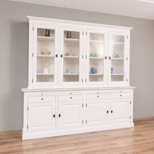 Großer Landhaus-Buffetschrank altweiß, mit MDF