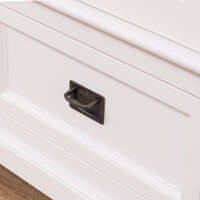 Schmaler Landhaus Kleiderschrank altweiß, mit MDF
