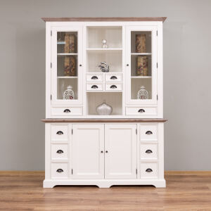 Rustikaler Landhaus-Buffetschrank altweiß,...