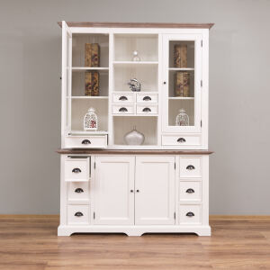 Rustikaler Landhaus-Buffetschrank altweiß,...