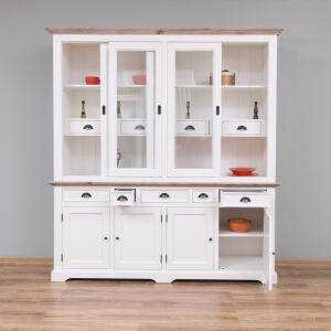 Landhaus-Buffetschrank altweiß, tiefgebürstet,...
